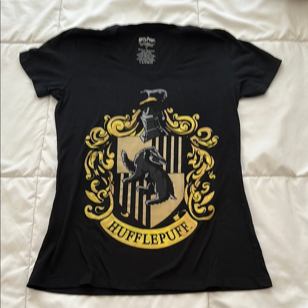Hufflepuff Black and Gold Kids V-Neck T-Shirt